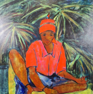 Schilderij, Maya Wildevuur, Botswana, 2000
